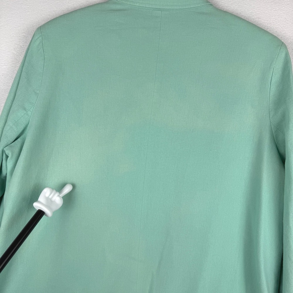 Appleseed's Blazer Women 16W Seafoam Green Linen Blend Button Front Jacket - Picture 6 of 10